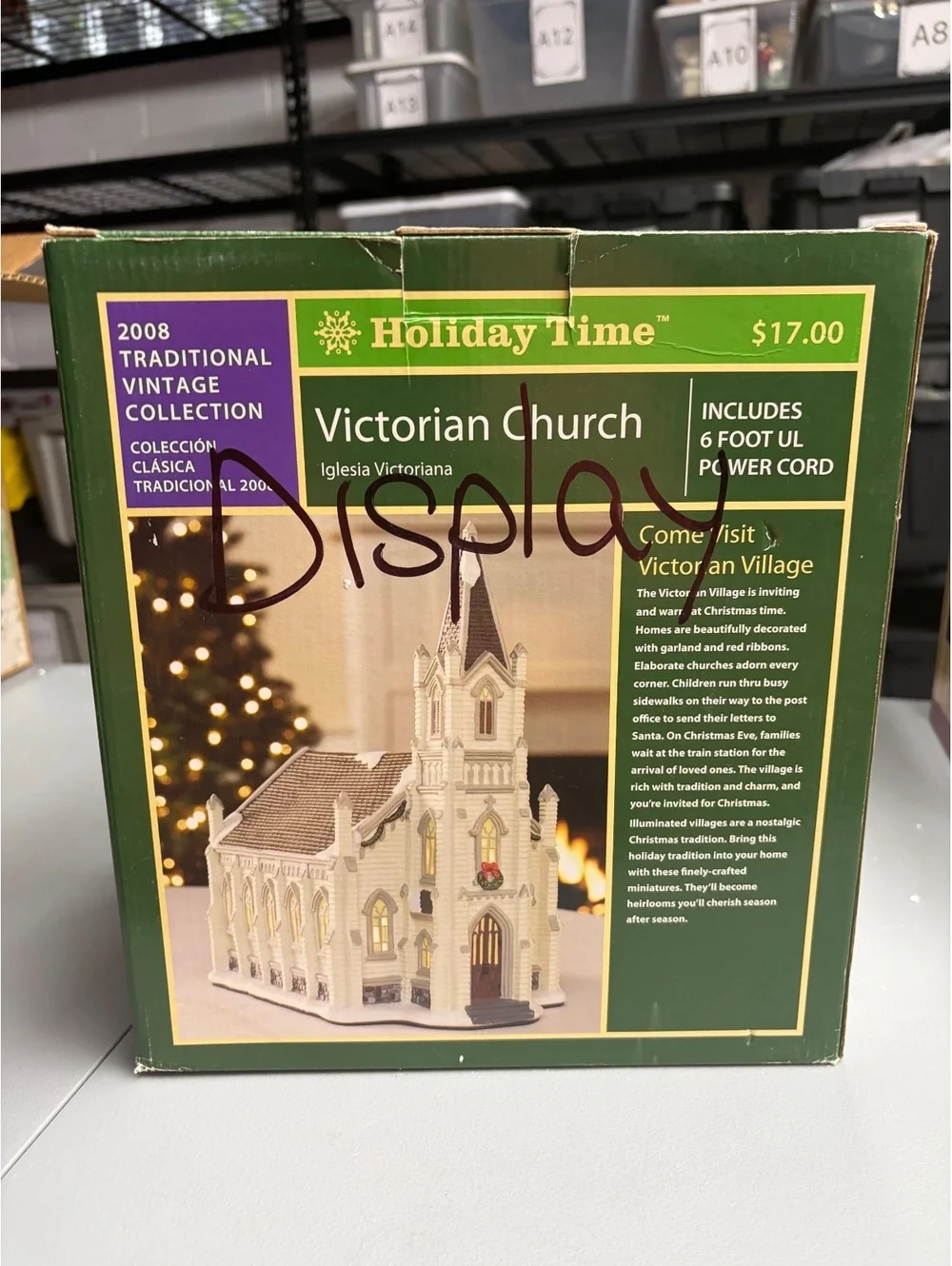 Holiday Time Victorian Church Tradional Collection Lighted Boxed & Cord 2009